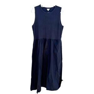 NWT J.Crew Ribbed High Neck Mixed‎ Knit Dress, Black, Sz XL